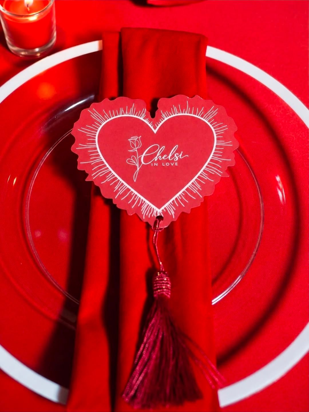 Eternal Heart Place Cards with Tassel
