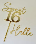 Sweet 16 Cake Topper | Custom Name Acrylic